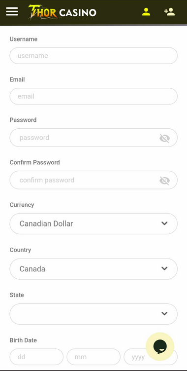 Step-by-step guide to registering at Thor Casino, starting with Image 1.