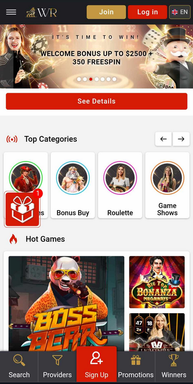 WinsRoyal Casino Mobile Preview 2