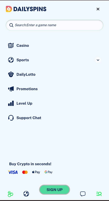 DailySpins Casino Mobile Preview 1