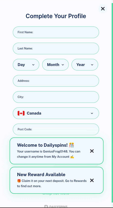 Visual guidance on how to register with DailySpins Casino is provided in this second image.
