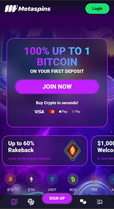 Metaspins Casino Mobile Preview 1