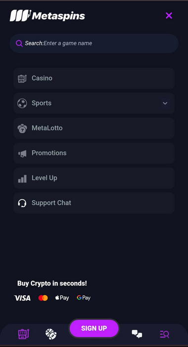 Metaspins Casino Mobile Preview 2