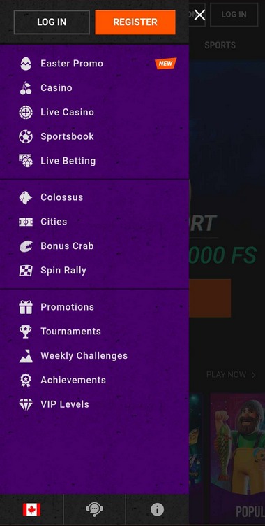 Betinia Casino Mobile Preview 1