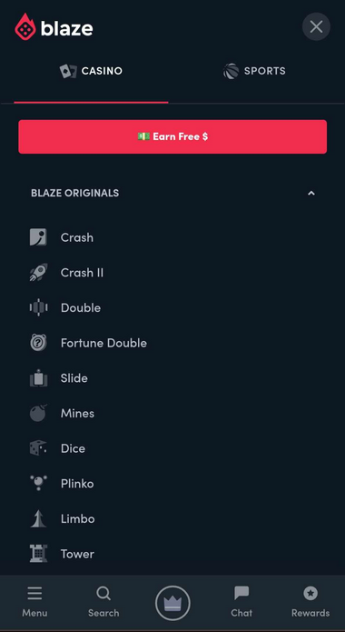 Blaze Casino Mobile Preview 1