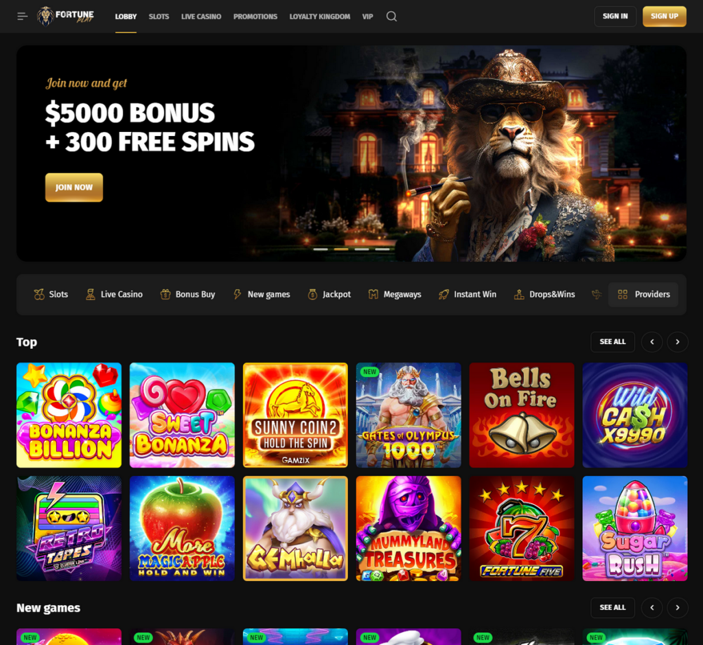 Предварительный просмотр FortunePlay Casino на рабочем столе 1