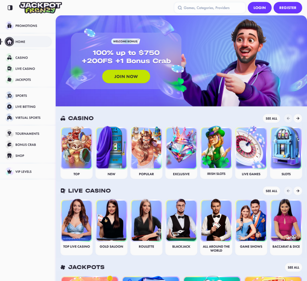 Jackpot Frenzy Casino Desktop Preview - A Captivating View 2