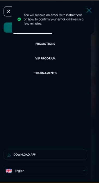 Step-By-Step Images of Sensei.Game Casino's Registration Process: Image 2