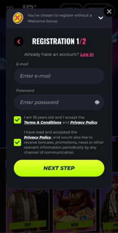 Visual step-by-step guide on registering at LunuBet Casino – Image 2.