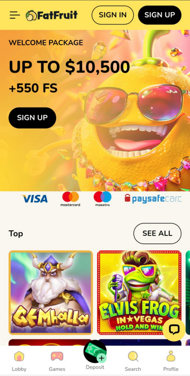 FatFruit Casino Mobile Preview 2