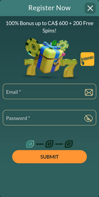 Step by step visualization for signing up at Lemon Casino.