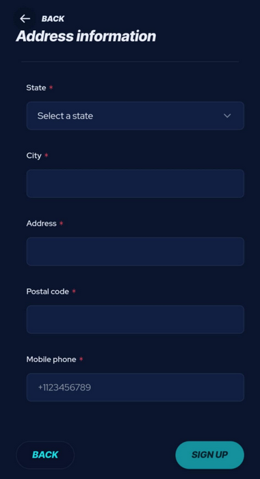Completed image guide to registering on BetBeast Casino.
