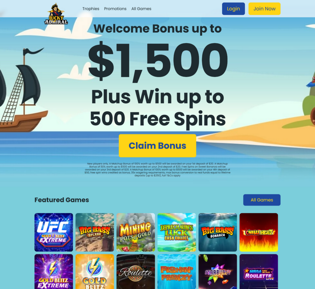 An evaluation of the Lucky Admiral Casino's mobile experience shows there's no standalone app. This is common due to strict app store guidelines, but players can enjoy the full mobile experience using popular browsers like Safari or Chrome.