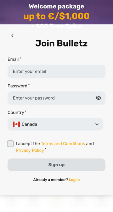 Bulletz Casino provides a detailed, step-by-step registration guide to ensure a straightforward process.