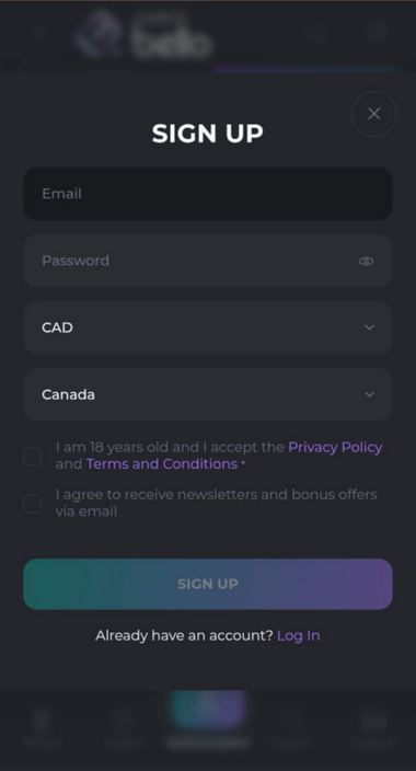 Learn about the major processes at Casino Bello below, including reviews of both the desktop and mobile versions' usability and overall platform effectiveness.