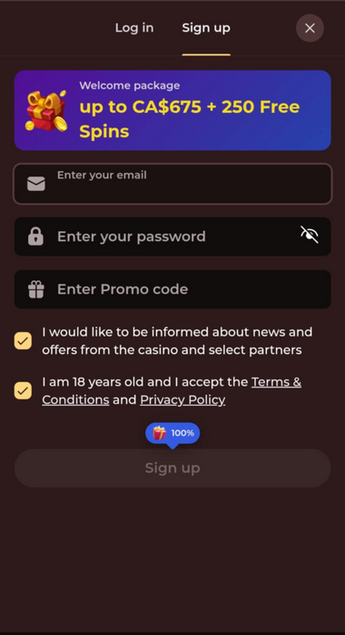 Registration Image for Vincispin Casino