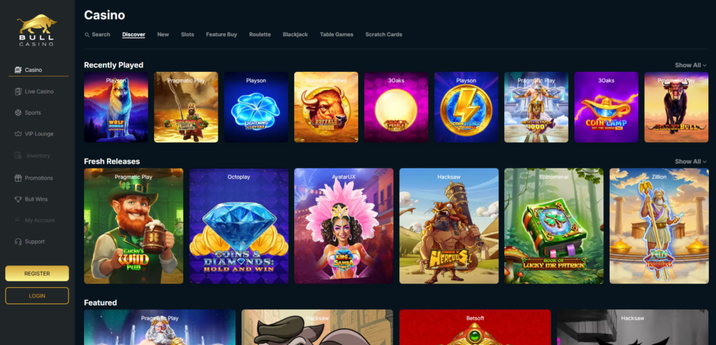 Предварительный просмотр Bull Casino на ПК 1