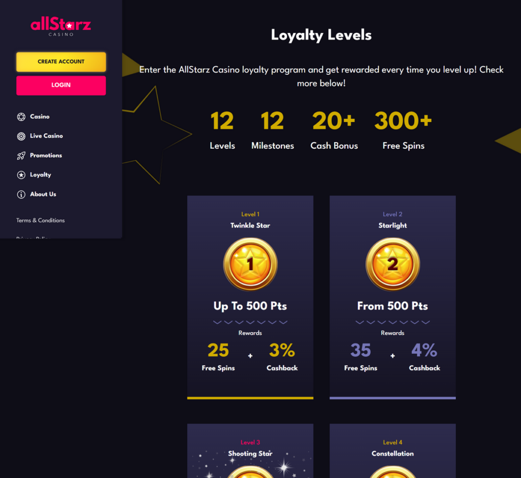 AllStarz Casino Desktop Preview 2