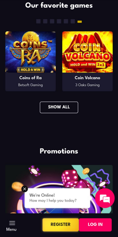 AllStarz Casino Mobile Preview 2