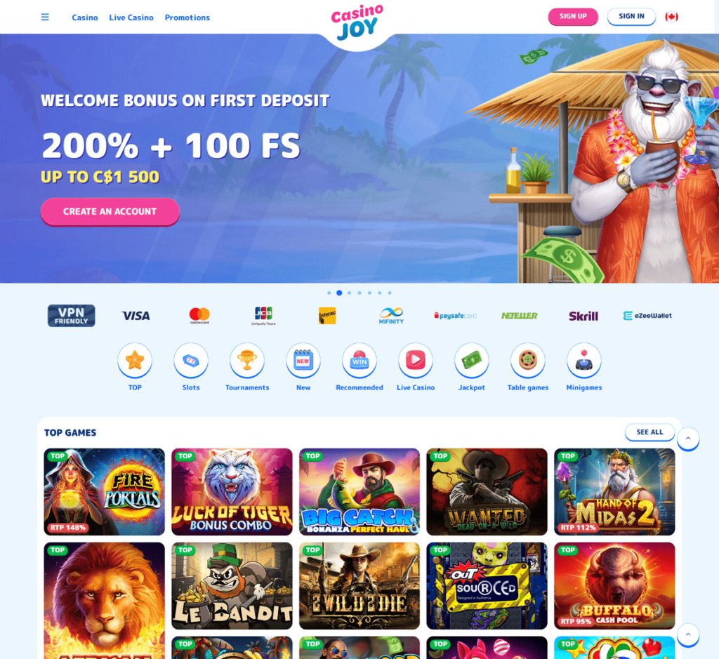 CasinoJoy Desktop Preview 1