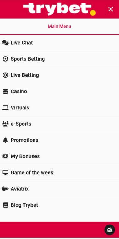 Trybet Casino Mobile Preview 1